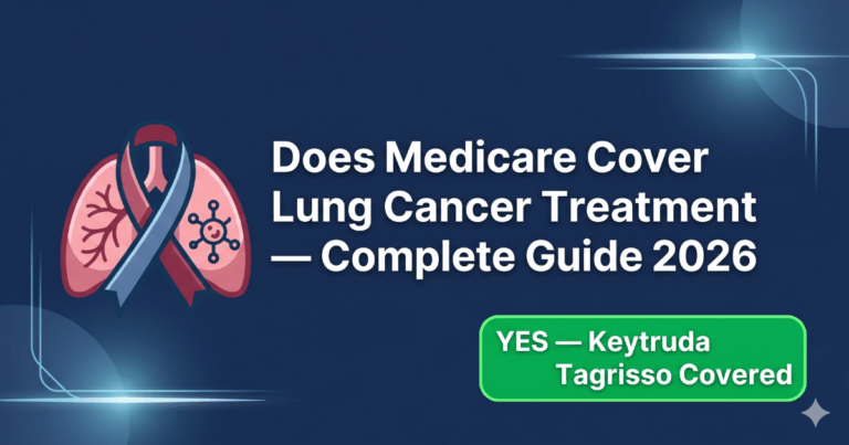 Does Medicare cover lung cancer treatment in 2026? Lung cancer is the leading cause of cancer death in the United States — responsible for more cancer deaths than breast, prostate, and colorectal cancer combined. The majority of lung cancer diagnoses occur in people over 65 — making Medicare coverage for lung cancer treatment critically important for millions of beneficiaries. The good news is that yes — does Medicare cover lung cancer treatment in 2026 — comprehensively across all treatment modalities including surgery, chemotherapy, immunotherapy, targeted therapy, and radiation. In this complete guide we explain exactly what Medicare covers for lung cancer treatment in 2026. All information is sourced from Medicare.gov and CMS.gov. Also Read — Does Medicare Cover Cancer Treatment 2026 Does Medicare Cover Prostate Cancer Treatment 2026 Does Medicare Cover Breast Cancer Treatment 2026 What You Will Learn — Does Medicare Cover Lung Cancer Does Medicare cover lung cancer treatment in 2026 Does Medicare cover lung cancer screening CT scan Does Medicare cover lung cancer surgery Does Medicare cover chemotherapy for lung cancer Does Medicare cover immunotherapy — Keytruda and others Does Medicare cover targeted therapy for lung cancer Does Medicare cover radiation therapy for lung cancer How much does lung cancer treatment cost with Medicare Does Medicare Advantage cover lung cancer Frequently asked questions about Medicare lung cancer coverage 2026 Does Medicare Cover Lung Cancer Treatment in 2026? Yes — does Medicare cover lung cancer treatment in 2026 — comprehensively across all stages and treatment modalities. Medicare Part B covers lung cancer screening at $0 for qualifying high-risk beneficiaries, diagnostic imaging, bronchoscopy and biopsy procedures, surgery, radiation therapy, and physician-administered chemotherapy and immunotherapy infusions. Medicare Part D covers oral targeted therapy drugs and oral chemotherapy. Medicare Part A covers inpatient hospitalization for lung cancer surgery and treatment complications. Lung cancer treatment has been transformed in recent years by the development of immunotherapy and targeted therapies that have dramatically improved survival for many patients. Medicare covers these modern treatments — including expensive checkpoint inhibitors like pembrolizumab (Keytruda) and targeted therapies like osimertinib (Tagrisso) — through the Part B and Part D pathways. Understanding does Medicare cover lung cancer with these newer treatments is particularly important because they can cost $150,000 to $300,000 per year at retail prices. Does Medicare Cover Lung Cancer Screening? Does Medicare cover lung cancer screening in 2026? Yes — Medicare Part B covers annual low-dose CT (LDCT) lung cancer screening at $0 for qualifying high-risk beneficiaries. Who Qualifies for Free Lung Cancer Screening Medicare covers the annual $0 LDCT screening for beneficiaries who meet ALL of the following criteria: Aged 50 to 77 years Currently smoke or have quit within the past 15 years Have a smoking history of at least 20 pack-years (one pack per day for 20 years) Receive a written order from a physician or qualified practitioner Have no signs or symptoms of lung cancer The Lung Cancer Screening Visit Before the first lung cancer screening Medicare also covers a counseling visit with your physician to discuss the benefits and risks of screening. This counseling visit is covered at $0 as part of the screening benefit. Why Lung Cancer Screening Matters Annual LDCT screening reduces lung cancer mortality by approximately 20% in high-risk populations by detecting cancers at earlier more treatable stages. Medicare's $0 coverage removes financial barriers to this life-saving screening for the millions of current and former smokers in the Medicare population. Does Medicare Cover Lung Cancer Diagnosis? Does Medicare cover the diagnostic workup for lung cancer in 2026? Yes — Medicare Part B covers all major diagnostic procedures for lung cancer at 80% after the $257 annual Part B deductible. Diagnostic Imaging CT scan of the chest — covered at 80% after deductible for diagnostic purposes PET scan — covered for lung cancer staging when ordered by a physician MRI brain — covered for evaluating brain metastases Bone scan — covered for evaluating bone metastases Lung Biopsy — Covered CT-guided lung biopsy — biopsy of lung nodules or masses using CT guidance — covered at 80% after deductible. Bronchoscopy with biopsy — using a flexible scope to visualize and biopsy lung lesions — covered at 80%. EBUS (Endobronchial Ultrasound) — bronchoscopy with ultrasound for lymph node sampling — covered. Navigational bronchoscopy — advanced technique for peripheral lung lesion biopsy — covered. Surgical biopsy — VATS procedure for diagnosis when other methods insufficient — covered. Molecular Testing — Covered Comprehensive molecular profiling of lung cancer tumors is covered by Medicare including: EGFR mutation testing — covered ALK rearrangement testing — covered ROS1 rearrangement — covered KRAS mutation testing — covered PD-L1 expression testing — covered BRAF V600E mutation testing — covered MET exon 14 skipping mutation — covered RET rearrangement — covered NTRK fusion testing — covered Molecular testing is covered because it directly guides treatment decisions — identifying patients who will benefit from specific targeted therapies or immunotherapy. Does Medicare Cover Lung Cancer Surgery? Does Medicare cover lung cancer surgery in 2026? Yes — Medicare covers all major lung cancer surgical procedures as medically necessary cancer treatment. Lobectomy — Covered Lobectomy — surgical removal of an entire lobe of the lung — the standard surgical treatment for early-stage non-small cell lung cancer — covered by Medicare under Part A for inpatient procedures. Video-Assisted Thoracoscopic Surgery (VATS) — Covered Minimally invasive VATS lobectomy — performed through small incisions using video guidance — covered by Medicare. VATS is increasingly preferred over open thoracotomy due to faster recovery. Robotic-Assisted Lung Surgery — Covered Robotic-assisted thoracoscopic surgery — covered at standard surgical rates with robotic cost included in facility charge. Segmentectomy and Wedge Resection — Covered Limited resection procedures — removing less than a full lobe — covered for small peripheral tumors or patients with limited lung function. Pneumonectomy — Covered Removal of an entire lung — covered when necessary for tumors involving the main bronchus. Lung Cancer Surgery Costs with Medicare Lung surgery is typically performed as an inpatient procedure: Part A deductible — $1,676 per benefit period Days 1 to 60 — $0 after deductible Surgeon fee — 20% Part B coinsurance With Medigap Plan G — lung cancer surgery costs $0 after the $257 annual Part B deductible — covering both the $1,676 Part A deductible and all surgeon fee coinsurance. Does Medicare Cover Chemotherapy for Lung Cancer? Does Medicare cover chemotherapy for lung cancer in 2026? Yes — Medicare covers both IV and oral chemotherapy for lung cancer. IV Chemotherapy — Part B Intravenous chemotherapy administered in oncology offices or infusion centers — covered at 80% after deductible: Carboplatin — platinum-based chemotherapy — covered Part B Cisplatin — covered Part B Paclitaxel (Taxol) — taxane — covered Part B Docetaxel — taxane — covered Part B Pemetrexed (Alimta) — covered Part B — for non-squamous NSCLC Gemcitabine — covered Part B Vinorelbine — covered Part B Etoposide IV — covered Part B — for small cell lung cancer Oral Chemotherapy — Part D Etoposide oral — covered Part D for small cell lung cancer Topotecan oral — covered Part D With Medigap Plan G — IV chemotherapy costs $0 after annual deductible — one of the most significant financial protections for lung cancer patients. Does Medicare Cover Immunotherapy for Lung Cancer? Does Medicare cover immunotherapy for lung cancer in 2026? Yes — and this is one of the most important Medicare lung cancer coverage questions given that immunotherapy has transformed lung cancer treatment. IV Checkpoint Inhibitors — Part B All major checkpoint inhibitors for lung cancer are covered under Medicare Part B as physician-administered infusions at 80% after the deductible: Pembrolizumab (Keytruda) — covered Part B — most widely used for lung cancer Nivolumab (Opdivo) — covered Part B Atezolizumab (Tecentriq) — covered Part B Durvalumab (Imfinzi) — covered Part B — for stage III NSCLC after chemoradiation Cemiplimab (Libtayo) — covered Part B — for high PD-L1 expressing NSCLC Keytruda Cost with Medicare Pembrolizumab (Keytruda) is one of the most used Medicare Part B drugs for lung cancer. Medicare-approved amount per infusion — approximately $20,000 to $25,000. Your 20% coinsurance without supplement — approximately $4,000 to $5,000 per infusion. Given every 3 or 6 weeks annual coinsurance without supplement — approximately $35,000 to $87,000 per year. With Medigap Plan G — Keytruda costs $0 after the $257 annual deductible — saving $35,000 to $87,000 per year. This is one of the most extraordinary financial benefits of Medigap Plan G available for any Medicare condition. Does Medicare cover lung cancer immunotherapy — yes — and Plan G makes it essentially free. Does Medicare Cover Targeted Therapy for Lung Cancer? Does Medicare cover targeted therapy for lung cancer in 2026? Yes — and coverage pathway depends on whether the drug is oral (Part D) or infused (Part B). Oral Targeted Therapies — Part D Osimertinib (Tagrisso) — EGFR-mutant NSCLC — covered Part D — $2,000 annual cap critical Erlotinib (Tarceva) — generic available — covered Part D Gefitinib (Iressa) — covered Part D Afatinib (Gilotrif) — covered Part D Dacomitinib (Vizimpro) — covered Part D Alectinib (Alecensa) — ALK-positive NSCLC — covered Part D — $2,000 cap critical Brigatinib (Alunbrig) — ALK-positive — covered Part D Crizotinib (Xalkori) — ALK/ROS1-positive — covered Part D Lorlatinib (Lorbrena) — covered Part D Selpercatinib (Retevmo) — RET fusion — covered Part D Capmatinib (Tabrecta) — MET exon 14 — covered Part D Sotorasib (Lumakras) — KRAS G12C mutation — covered Part D Adagrasib (Krazati) — KRAS G12C — covered Part D The $2,000 annual Part D out-of-pocket maximum is absolutely critical for lung cancer patients taking targeted therapies. Osimertinib (Tagrisso) costs approximately $250,000 per year at retail — the $2,000 cap saves patients approximately $248,000 per year. Does Medicare Cover Radiation Therapy for Lung Cancer? Does Medicare cover radiation therapy for lung cancer in 2026? Yes — Medicare Part B covers all major radiation therapy approaches for lung cancer at 80% after the $257 annual Part B deductible. Stereotactic Body Radiation Therapy (SBRT) — Covered SBRT — also called SABR — delivers high-dose precise radiation in 3 to 5 treatments for early-stage lung cancer in patients who cannot undergo surgery. Medicare covers SBRT at 80% after the deductible. Conventional External Beam Radiation — Covered Standard fractionated radiation therapy — 30 to 35 treatments — covered at 80%. Concurrent Chemoradiation — Covered Combined chemotherapy and radiation for locally advanced lung cancer — both components covered. Prophylactic Cranial Irradiation — Covered Brain radiation to prevent brain metastases in small cell lung cancer — covered. Radiation Costs with Medicare SBRT 3 to 5 treatments — approximately $2,000 to $4,000 your 20% Full radiation course 30 to 35 treatments — approximately $3,000 to $7,000 your 20% With Medigap Plan G — all radiation therapy $0 after annual deductible How Much Does Lung Cancer Treatment Cost with Medicare in 2026? Lung Cancer Screening Annual LDCT screening — $0 qualifying beneficiaries Diagnosis CT scan PET scan diagnostic — approximately $100 to $300 your 20% Lung biopsy — approximately $200 to $500 your 20% With Medigap Plan G — all $0 after deductible Surgery Lobectomy inpatient — approximately $1,700 to $2,500 (Part A deductible plus surgeon) With Medigap Plan G — $0 after annual deductible IV Chemotherapy Per infusion — approximately $200 to $600 your 20% With Medigap Plan G — $0 after annual deductible Immunotherapy — Most Critical Keytruda every 3 weeks — approximately $4,000 to $5,000 your 20% per infusion Annual without supplement — approximately $35,000 to $87,000 With Medigap Plan G — $0 after annual deductible — saves up to $87,000 per year Oral Targeted Therapy Tagrisso Alecensa — $2,000 annual Part D maximum — saves approximately $248,000 per year Does Medicare Advantage Cover Lung Cancer? Does Medicare Advantage cover lung cancer treatment in 2026? Yes — all Medicare Advantage plans must cover lung cancer treatment. Prior authorization — required for surgery, immunotherapy, and targeted drugs — can sometimes cause delays. In-network cancer center — verify NCI-designated cancer center is in-network if needed. Annual maximum — $9,350 — most lung cancer patients reach this during treatment. Part D maximum — $2,000 — same protection for oral targeted therapies. Frequently Asked Questions — Does Medicare Cover Lung Cancer Does Medicare cover lung cancer treatment in 2026? Yes — does Medicare cover lung cancer comprehensively in 2026 including free annual LDCT screening for qualifying smokers, diagnostic CT PET and biopsy, surgery, IV chemotherapy at 80%, immunotherapy including Keytruda at 80%, oral targeted therapies under Part D with $2,000 annual cap, and radiation therapy. With Medigap Plan G most lung cancer treatment costs $0 after the annual deductible. Does Medicare cover Keytruda for lung cancer? Yes — Medicare Part B covers pembrolizumab (Keytruda) infusions at 80% after the $257 annual deductible. Without a supplement 20% coinsurance can total $35,000 to $87,000 per year. With Medigap Plan G Keytruda costs $0 after the annual deductible — one of the most extraordinary financial benefits in all of Medicare for any condition. Does Medicare cover lung cancer screening? Yes — Medicare covers annual low-dose CT lung cancer screening at $0 for current and former smokers aged 50 to 77 with a 20 pack-year history. A counseling visit before the first screening is also covered at $0. Does Medicare cover Tagrisso for EGFR-mutant lung cancer? Yes — Medicare Part D covers osimertinib (Tagrisso) for EGFR-mutant non-small cell lung cancer. Tagrisso costs approximately $250,000 per year at retail — the $2,000 annual Part D out-of-pocket maximum means patients pay no more than $2,000 per year — saving approximately $248,000 annually. How much does lung cancer immunotherapy cost with Medicare? Without Medigap Plan G Keytruda immunotherapy costs approximately $35,000 to $87,000 per year in 20% coinsurance. With Medigap Plan G Keytruda costs $0 after the $257 annual deductible — making Plan G financially essential for Medicare beneficiaries receiving lung cancer immunotherapy. Summary — Does Medicare Cover Lung Cancer 2026 Does Medicare cover lung cancer treatment in 2026? Yes — Medicare provides extraordinary coverage for lung cancer including free LDCT screening, comprehensive diagnostic workup, surgery, chemotherapy, immunotherapy including Keytruda, targeted therapy including Tagrisso, and radiation therapy. The financial case for Medigap Plan G is more compelling for lung cancer patients than virtually any other Medicare condition. Keytruda immunotherapy costs $35,000 to $87,000 per year in 20% coinsurance without a supplement — Medigap Plan G eliminates this cost entirely after the annual deductible. Combined with the $2,000 Part D cap on expensive targeted therapies like Tagrisso Medicare with Plan G makes even the most expensive lung cancer treatments financially manageable. For free help understanding your Medicare lung cancer coverage contact your State Health Insurance Assistance Program (SHIP) at shiphelp.org or call Medicare free at 1-800-633-4227. This guide is for informational purposes only. Always consult your oncologist and verify current Medicare coverage at Medicare.gov. Sources: Medicare.gov | CMS.gov | SSA.gov | AARP.org Last updated: April 2026 | Author: James Carter, Independent Medicare Research Analyst