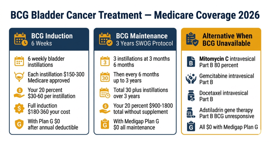 BCG bladder cancer treatment medicare coverage 2026 induction maintenance costs medigap plan g