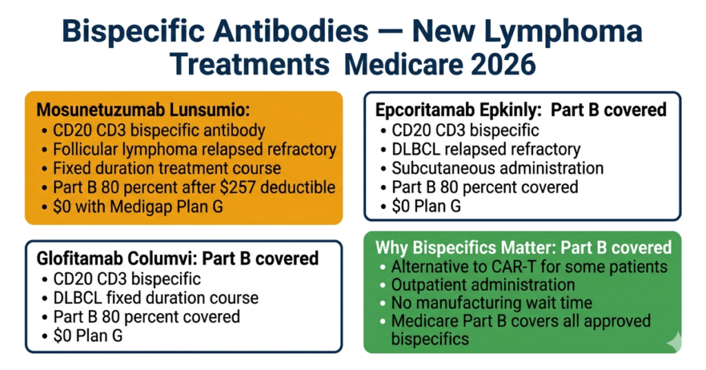 bispecific antibodies lymphoma medicare 2026 mosunetuzumab epcoritamab glofitamab part b covered