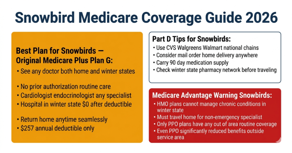 snowbird medicare coverage guide 2026 original medicare medigap plan g best snowbirds