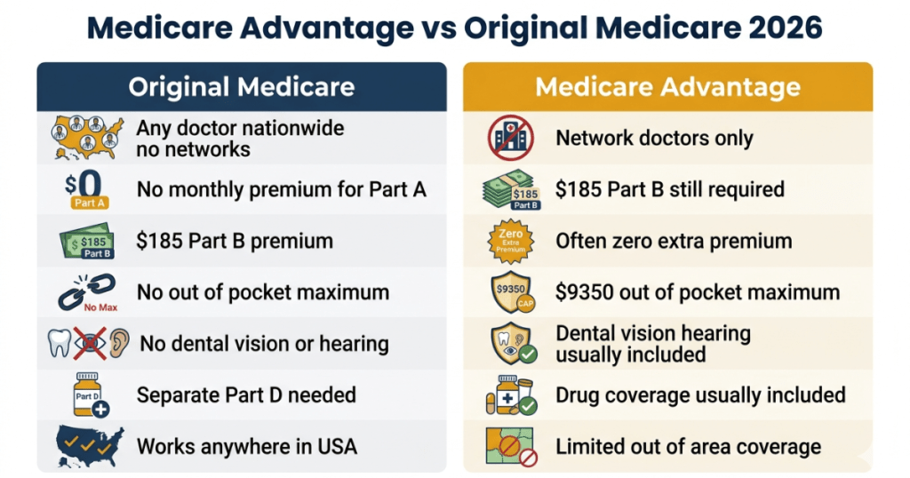medicare advantage vs original medicare comparison chart 2026