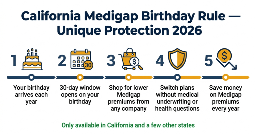 california medigap birthday rule explained 2026 switch without underwriting