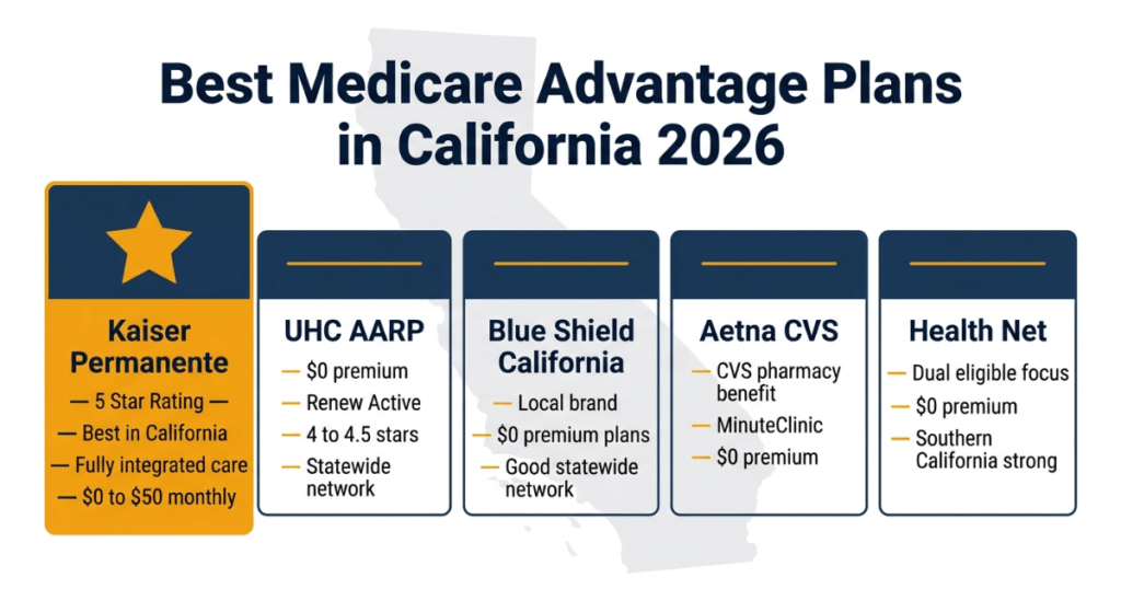 best medicare advantage plans california 2026 kaiser uhc blue shield