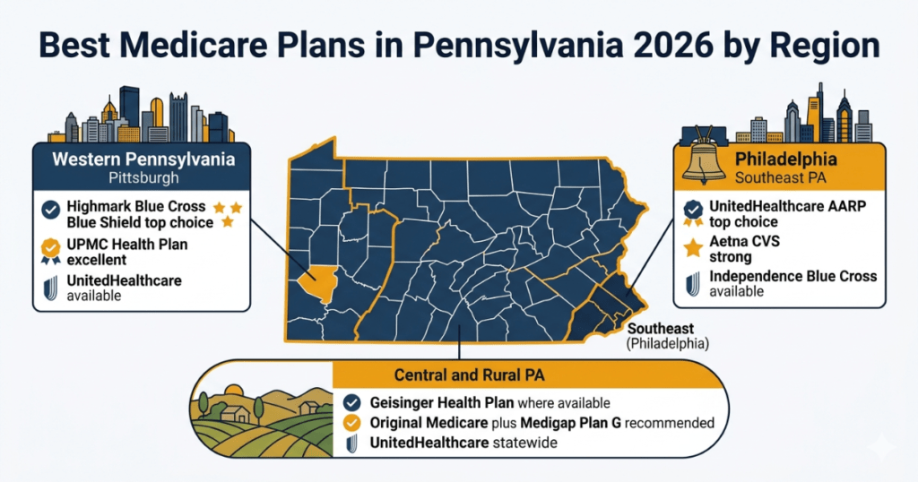 best medicare plans pennsylvania 2026 by region philadelphia pittsburgh rural