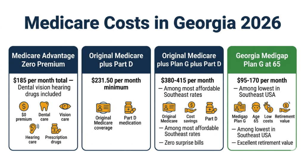 medicare costs georgia 2026 advantage supplement part d comparison