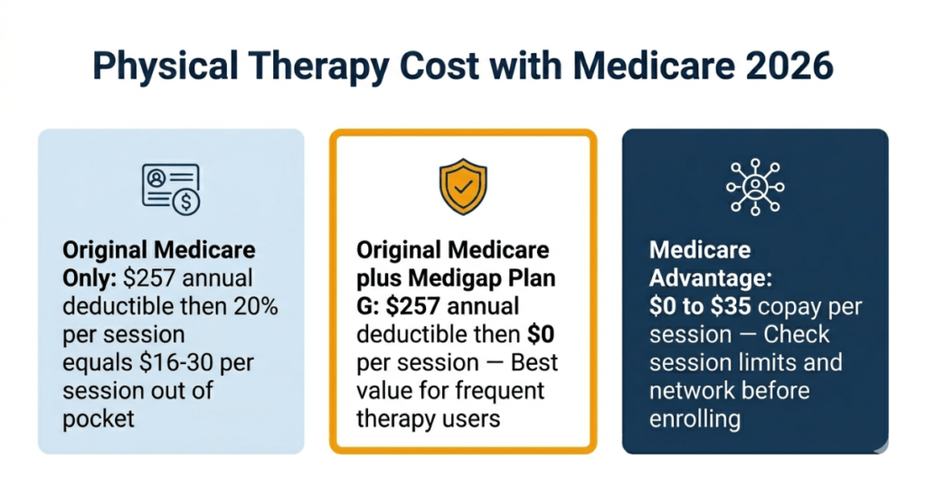 physical therapy cost with medicare 2026 original medigap advantage comparison