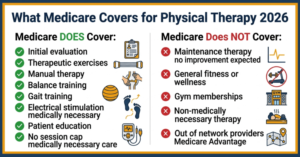 what medicare covers for physical therapy 2026 covered and not covered